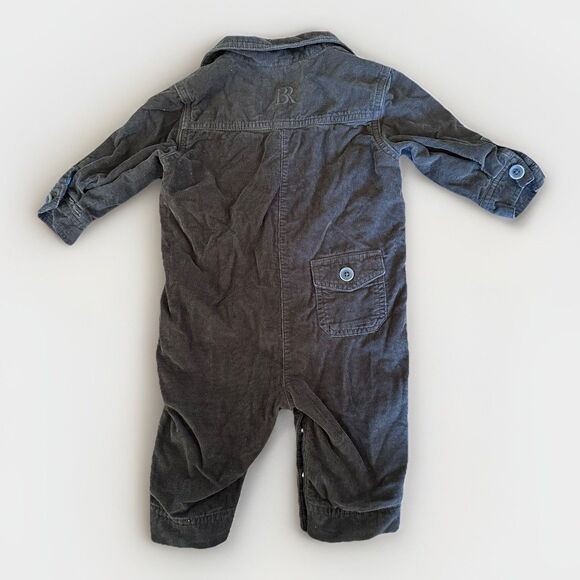 Banana Republic Baby Boy Corduroy Jumpsuit Size 6-12 Months Brown Collared - Picture 2 of 6